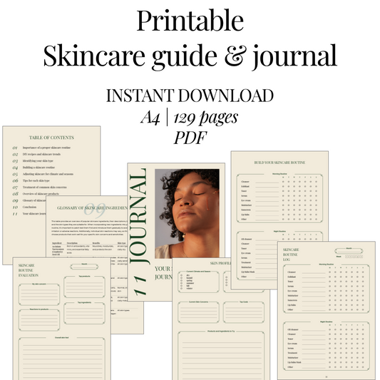 Skin Transformation in 30 Days Guide and Journal as print